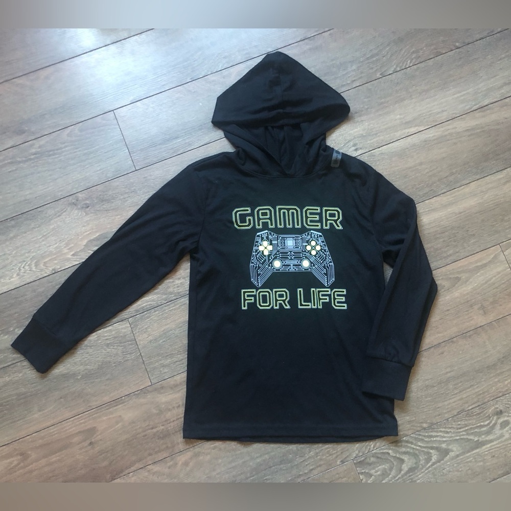 ⭐️NEW⭐️Children’s Place GAMER Long Sleeve w Hooded T-Shirt •Size Small or 6